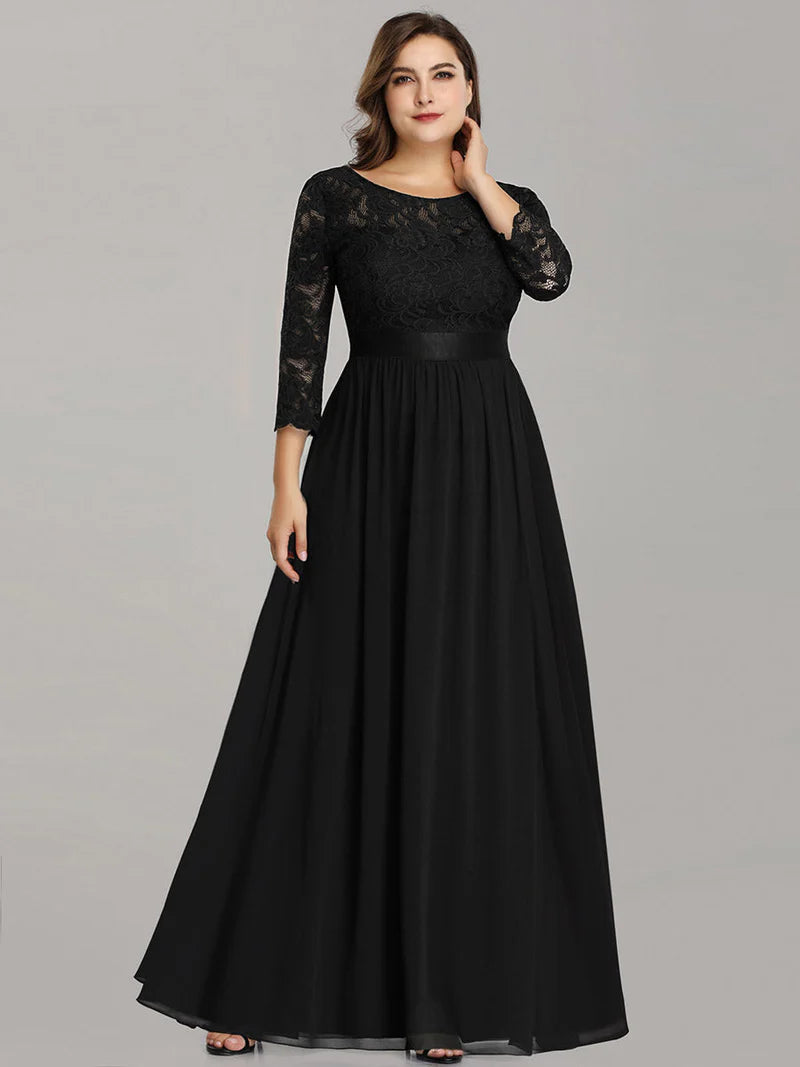 Lång klänning med ärm black