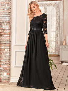 Lång klänning med ärm black